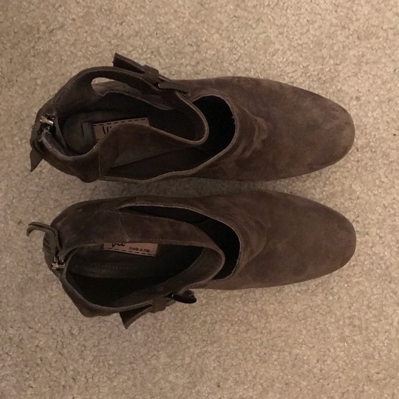 Booties, grey Italian suede - Picture 3 of 5